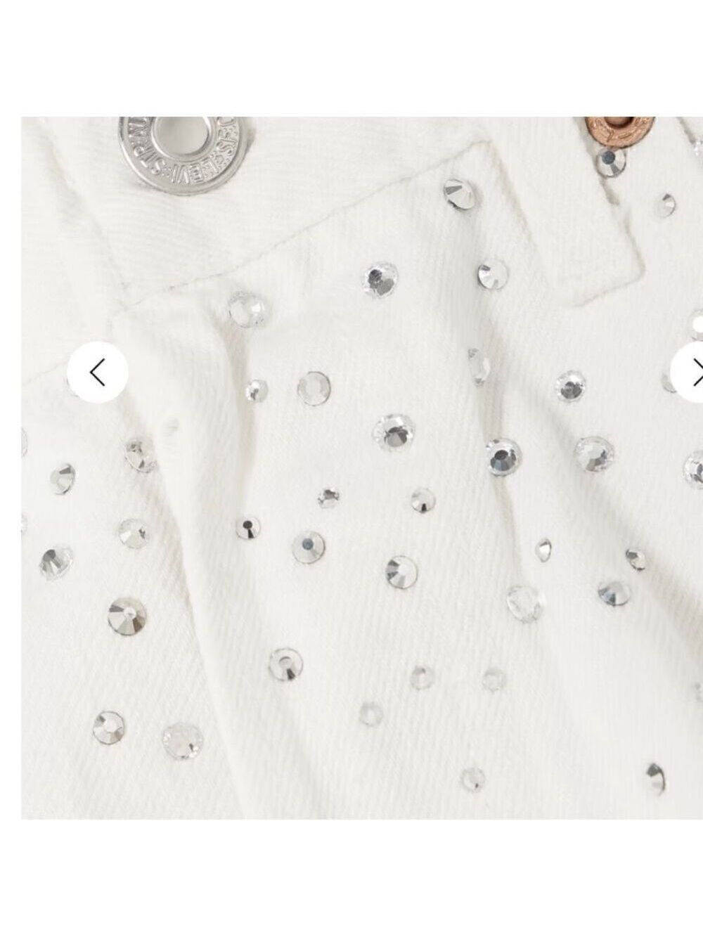 Re/done & Pam Crystal Mid-rise White Denim Shorts Size 32 (10-12) - Picture 5 of 14
